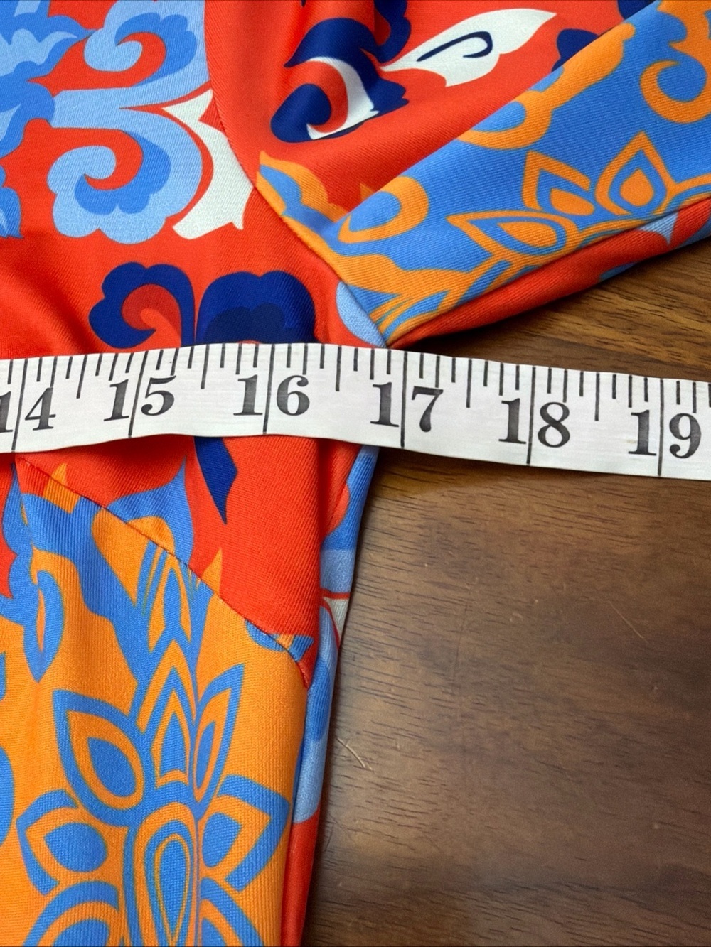 Gretchen Scott Designs XS Everyday Jersey Collared Dress Blue Orange Resort - Picture 10 of 12